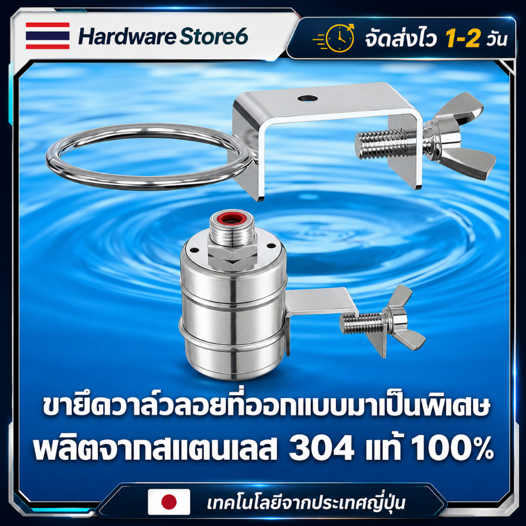 Hardware Store6 จัดส่งภายใน 24 ชม. ขายึดวาล์วลูกลอยสแตนเลส แคลมป์ยึดท่อ แบบกว้าง/แคบ ติดตั้งง่าย แน่น ทน ไม่หลุด ใช้คุ้ม