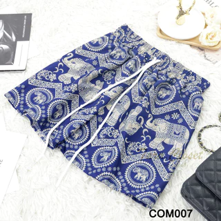 COM00X All TARA Pants กางเกงช้าง ขาสั้น เอวยางยืด มีสายรูดใช้งานได้จริง ผ้าไหมอิตาลีไม่ขาดง่าย ใส่สบาย ลายไม่กลับหัว