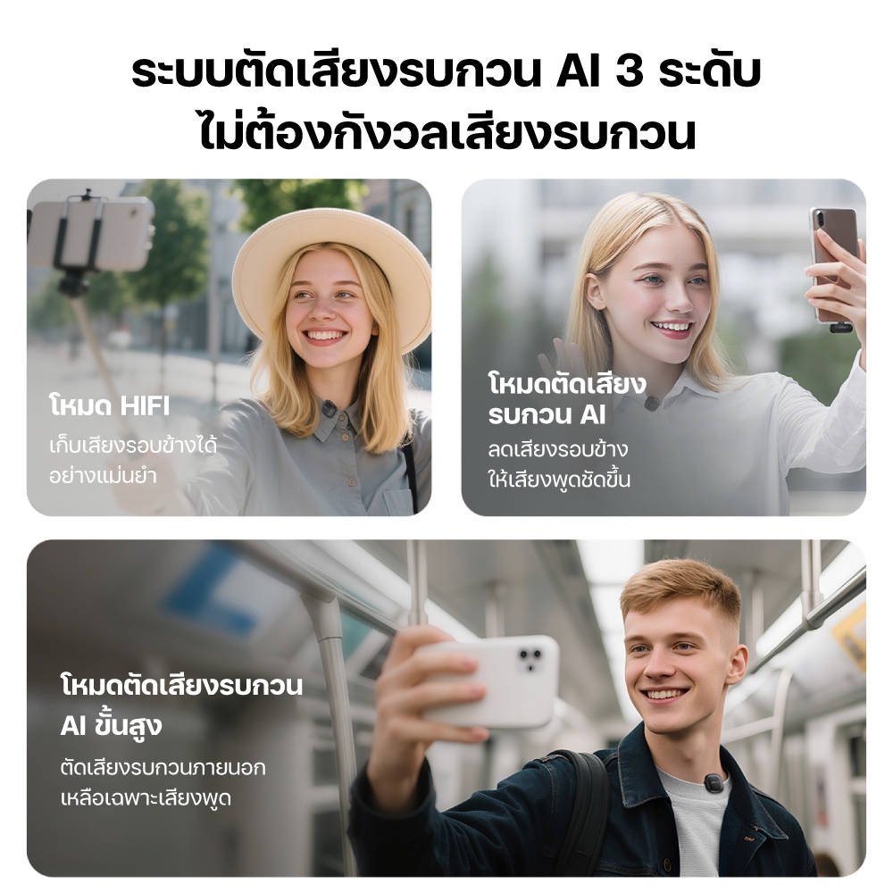 Acefast R Series ไมโครโฟนไร้สาย Lavalier R1 / R2 / R3 รูปที่ 4