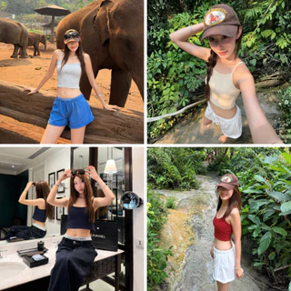 สายเดี่ยว ตัวสั้น เสื้อผ้าตรุษจีน เสื้อผ้าผู้หญิง ผ้าใส่สบาย ใส่ได้ทุกโอกาส ส่งทุกวัน