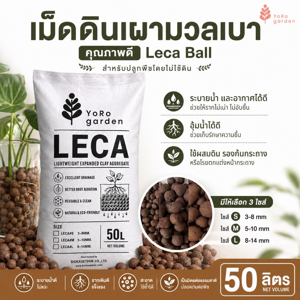 เม็ดดินเผามวลเบา Popper, Leca ball ระบายน้ำ และอากาศได้ดี ช่วยรักษาความชื้น