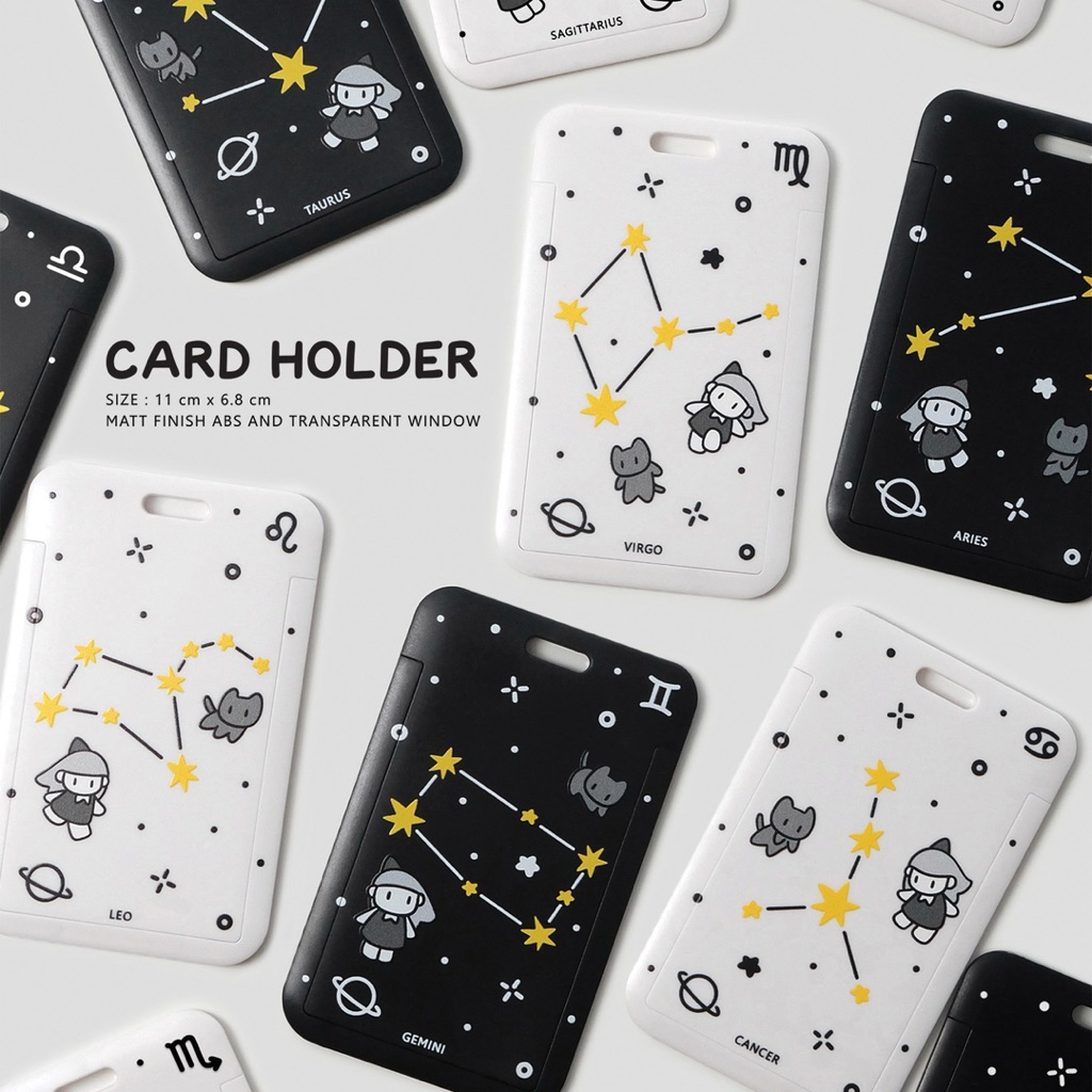 Card Holder สีขาว / สีดำ ลาย 12 ราศี  บัตรพนักงาน