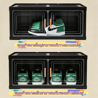🔥shoe cabinet-กล่องใส่รองเท้าแบบแข็งมีฝาปิด ตู้รองเท้าพับโปร่งใส ABS Super Hard PP เกรดอาหาร PET มองเห็นรองเท้าได้ชัดเจน