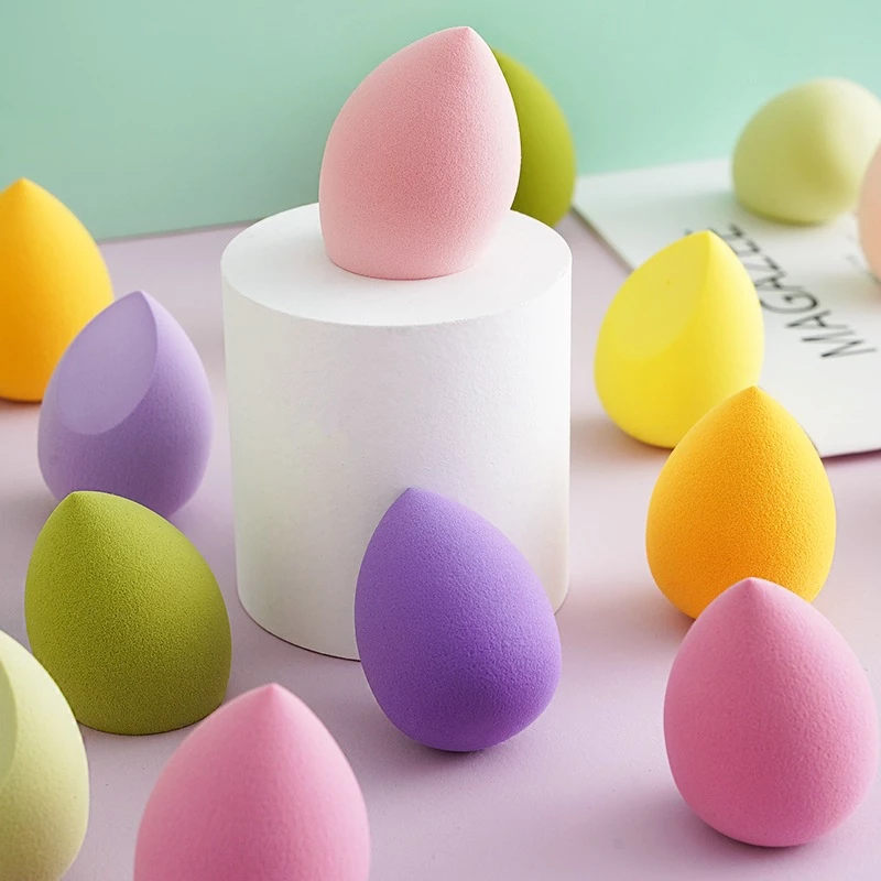 NOVO ฟองน้ำแต่งหน้าทรงหยดน้ำ สีชมพู นุ่มมาก ซับรองพื้นไม่กินแป้ง เปียกแห้งใช้ได้ เครื่องมือแต่งหน้าเบลนเดอร์