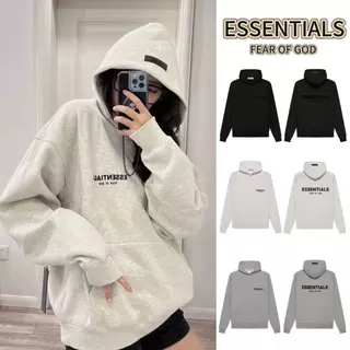 ส่วนลด 50 % Essentials SS22 Hoodie Fear of God เสื้อฮู้ด Logo กำมะหยี่ โอเวอร์ไซส์