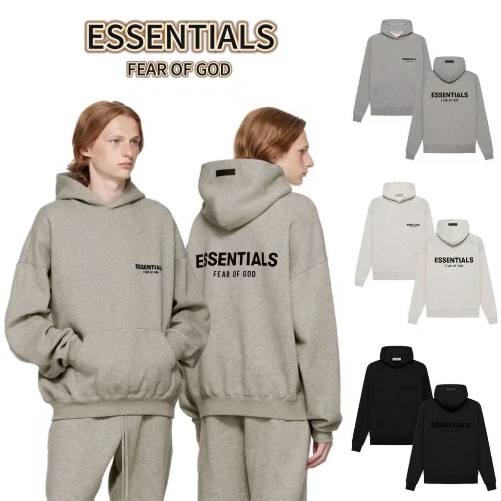ส่วนลด 50 % Essentials   Fear of God เสื้อฮู้ด โลโก้กำมะหยี่ Hoodie   SS22