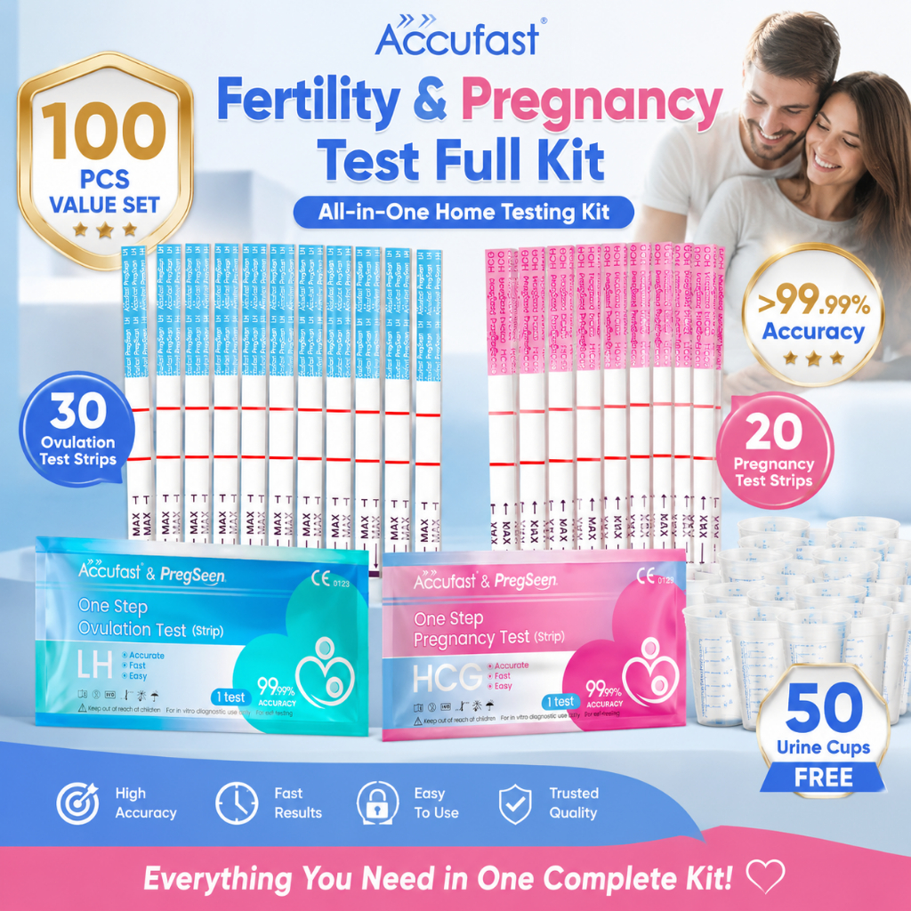 ACCUFAST 30ชิ้น แผ่นตรวจไข่ตก(LH) & 20ชิ้น ตรวจครรภ์ แบบจุ่ม(HCG) 10Miu ความไวสูง  ที่ตรวจครรภ์/ ที่ตรวจไข่ตก
