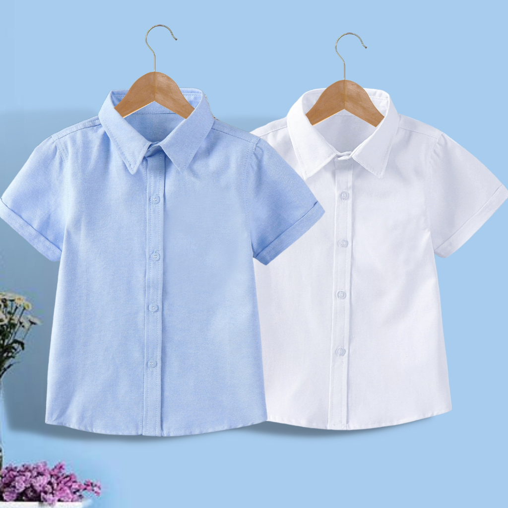 【ส่งจากไทย】เสื้อโปโลเด็กผู้ชาย สีพื้น ผ้าคอตตอนนุ่ม ระบายอากาศดี ดีไซน์เรียบง่าย แขนสั้นใส่สบาย เหมาะสำหรับฤดูร้อน พร้อม