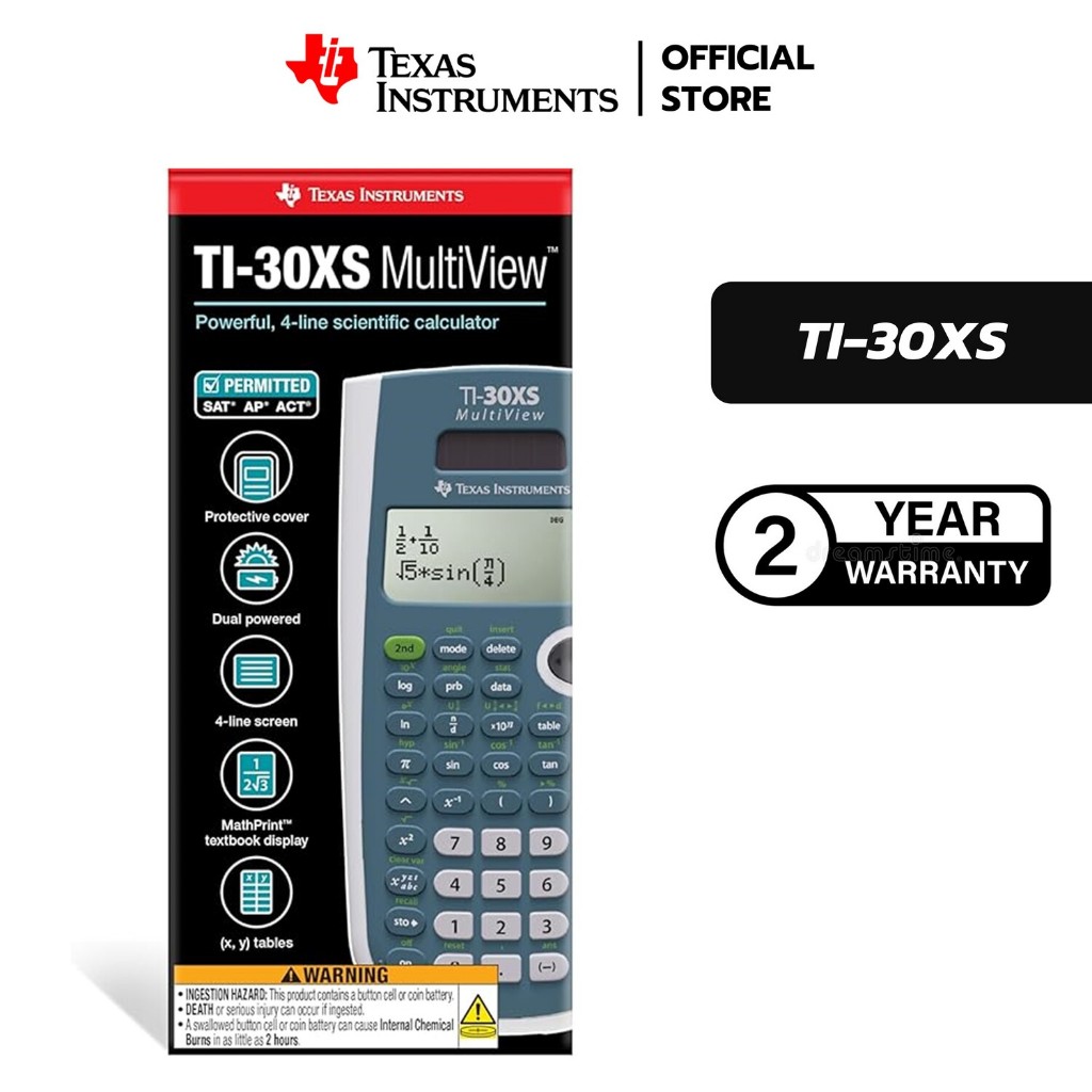 Texas Instruments เครื่องคิดเลขวิทยาศาสตร์ รุ่น TI-30XS Multiview Scientific calculator