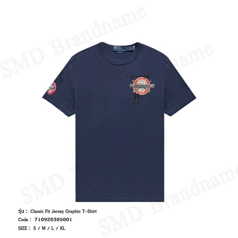 Polo Ralph Lauren เสื้อยืดคอกลม รุ่น Classic Fit Jersey Graphic T-Shirt Code : 710920305001