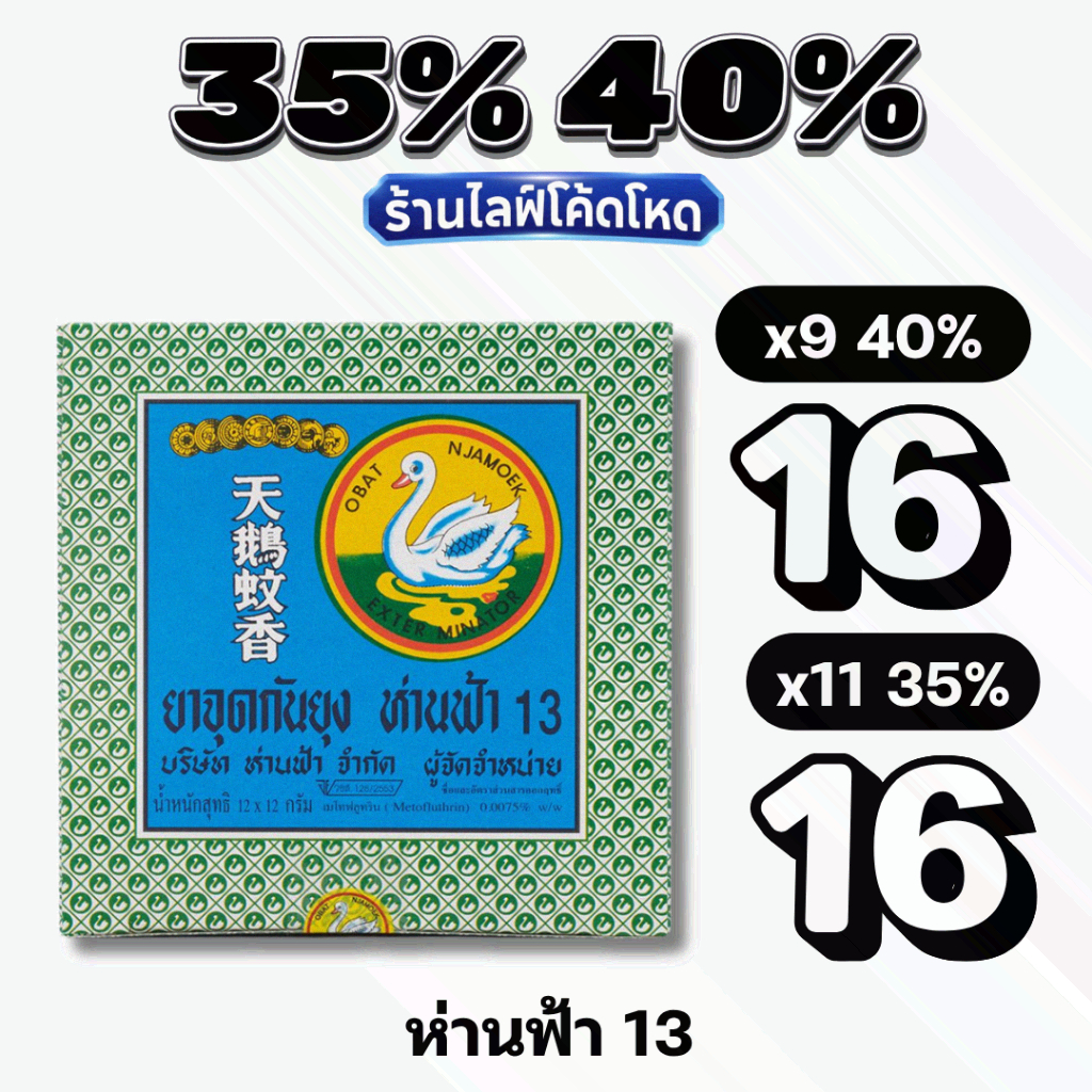 🏷️Live 30%35%40% ยาจุดกันยุง ห่านฟ้า HANFA Mosquito Coils