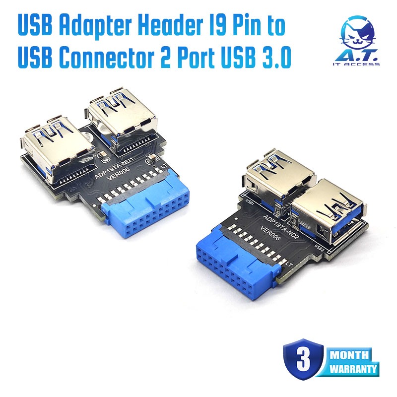 USB Adapter Header 19Pin to USB Connector 2 Port USB3.0 Converter Board PC Motherboard 19 Pin Extend