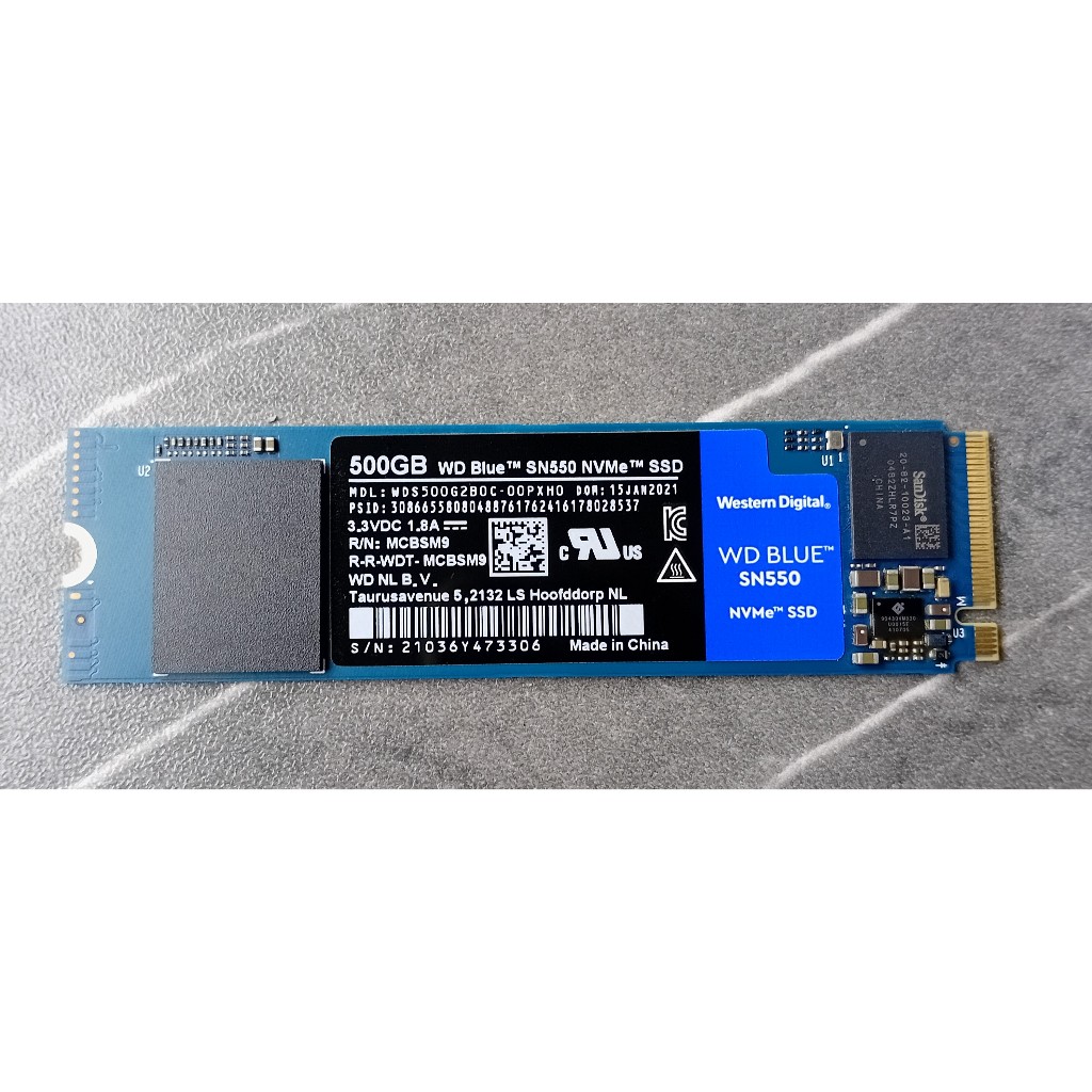 500 GB SSD (เอสเอสดี) WD BLUE SN550 PCIeNVMe M.2 2280 (WDS500G2B0C)