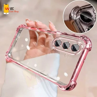 เคสโทรศัพท์หลังใสกันกระแทก หลังใสเงาขอบสี Case ใช้สำหรับรุ่น Samsung A35 A36 A37 A55 A54 A56 A57