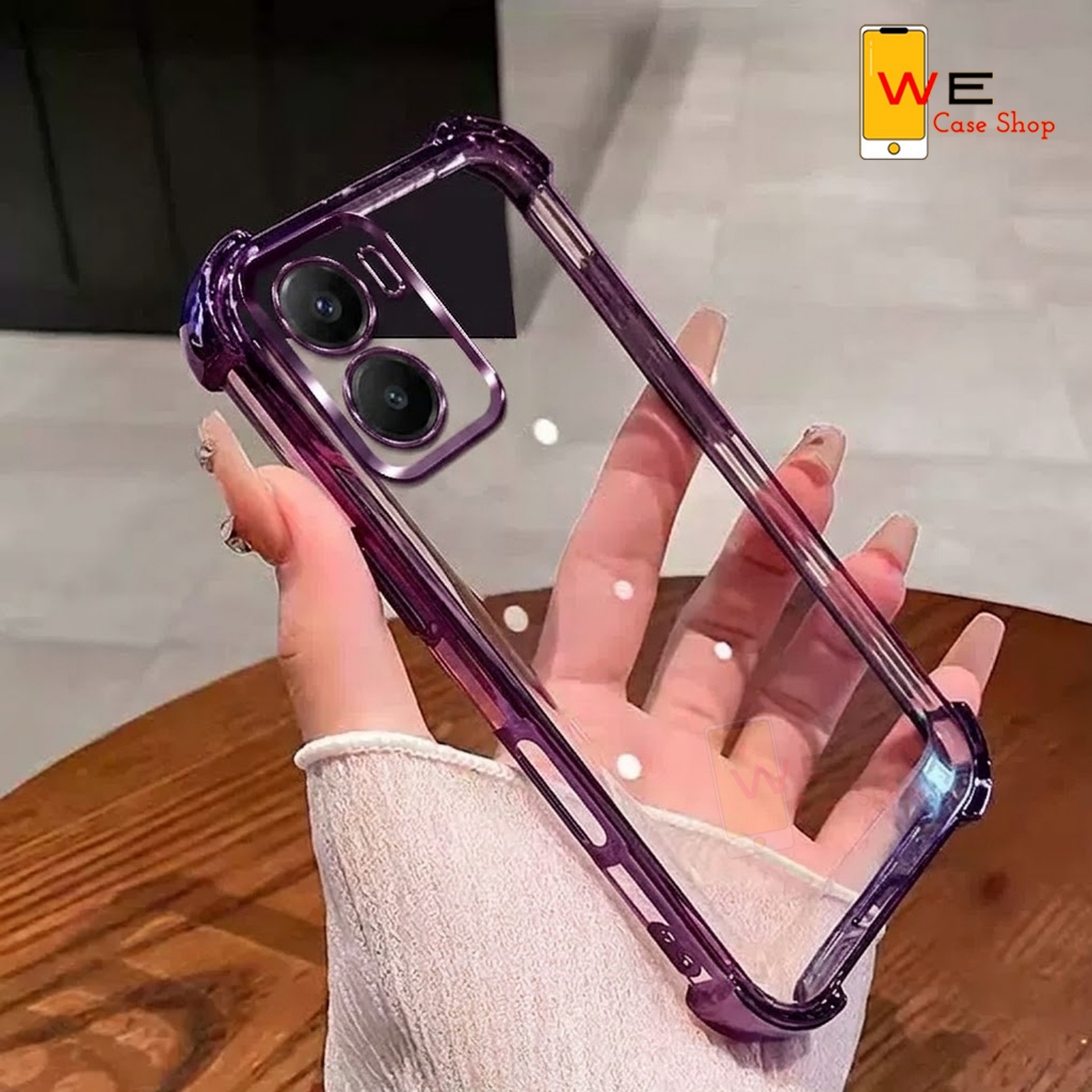 เคสโทรศัพท์หลังใสกันกระแทก หลังใสเงาขอบสี Case ใช้สำหรับรุ่น OPPO A5pro A6pro A6X A6C A6T A6S A3X