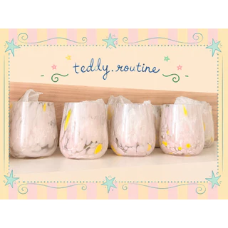 พร้อมส่ง / Pre14วัน 🫧🩷 Heart Dot glass แก้วเป่า แก้วลายกระ งานHandmade มีอัพเดทลายใหม่ ความจุ460ml.