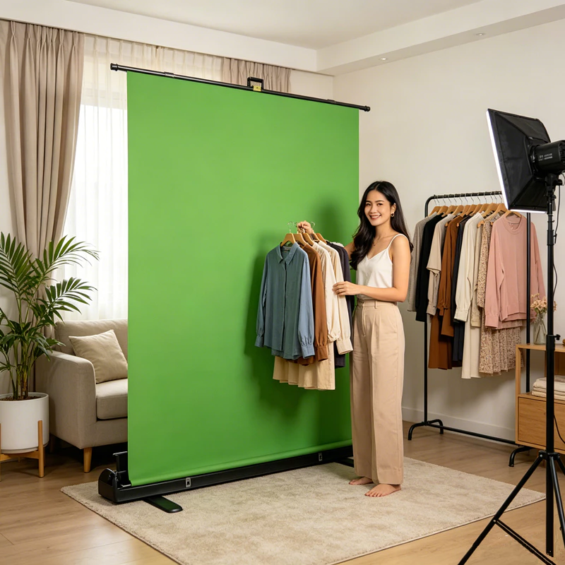 ฉากกรีนสกรีน 150x200 ซม สำหรับถ่ายรูปและวิดีโอ