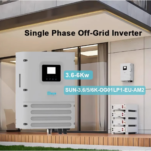 Deye อินเวอร์เตอร์ ไฮบริด ออน-ออฟกริด 5kw และ 6kw 220v IP65 ไม่มีแบตเตอรี่ได้+ผสมไฟการไฟฟ้า+ผสมไฟโซล