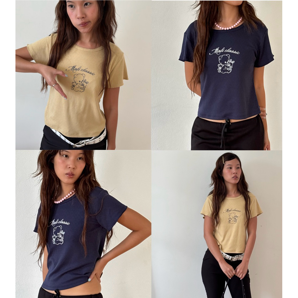 MALI little teddy baby tee เสื้อยืดแขนสั้นทรงเข้ารูป