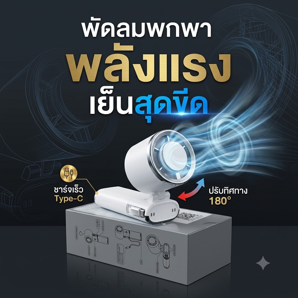 Uneedพัดลมพกพา【พายุเฮอริเคนความเร็ว 100พัดลมไอเย็น】ระดับชาติพัดลมมือถือไร้สายUSB+พาวเวอร์แบงค์+พัดลม