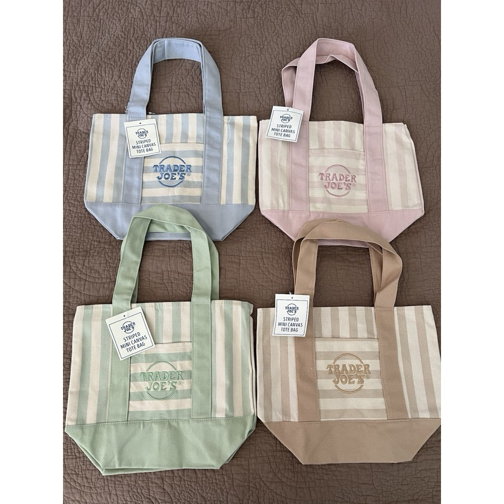 [พร้อมส่ง] ของแท้100%🇺🇸 Trader Joe’s stripe mini tote bag