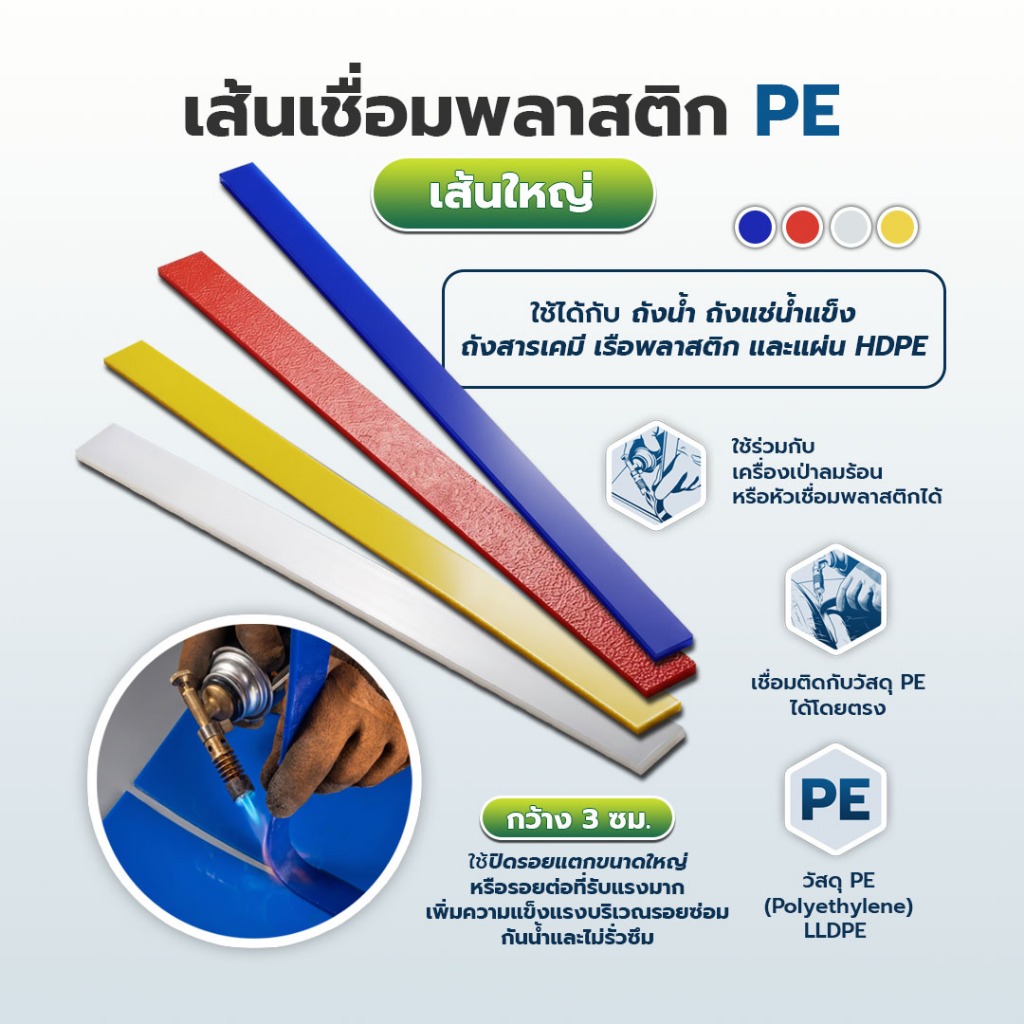 เส้นเชื่อมพลาสติก PE [เส้นใหญ่] /เส้นเชื่อมซ่อมถัง/เส้นเชื่อมพีอี/ลวดเชื่อมพลาสติก/ลวดเชื่อมซ่อมถัง/