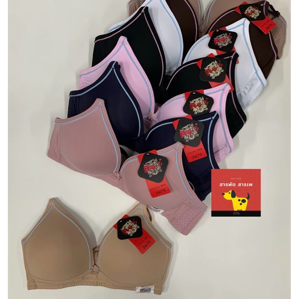 NO.8833🦋Nobra ไม่มีโครง🦋วัยรุ่น คัพA32-36 ‼️เหมาะกับคนรอบตัวและอกเล็กมากเท่านั้น‼️แนะนำบวกเพิ่ม1ขนาดจากปกติ