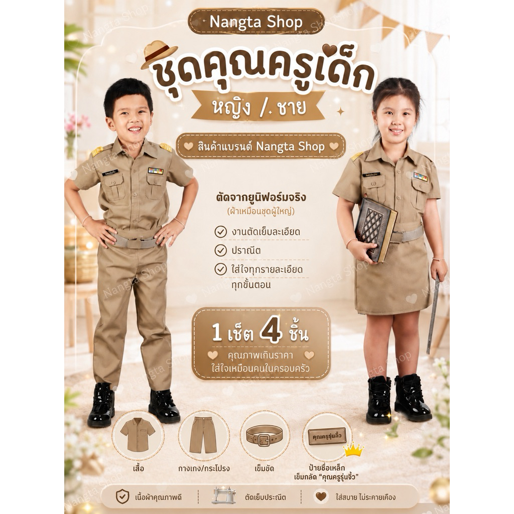 คุณครูรุ่นจิ๋ว แถมฟรี " ป้ายชื่อเข็มกลัด คุณครูรุ่นจิ๋ว " แบรนด์ Nangta Shop