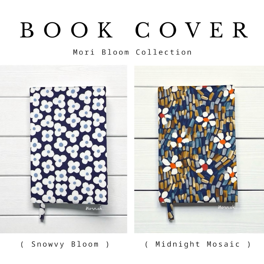 Made-to-Order  ปกห่อหนังสือผ้า  Mori Bloom Collection (ห่อรัก) Book cover) New Size !  A6 / B6 / A5 / A5+ / B5 / A4