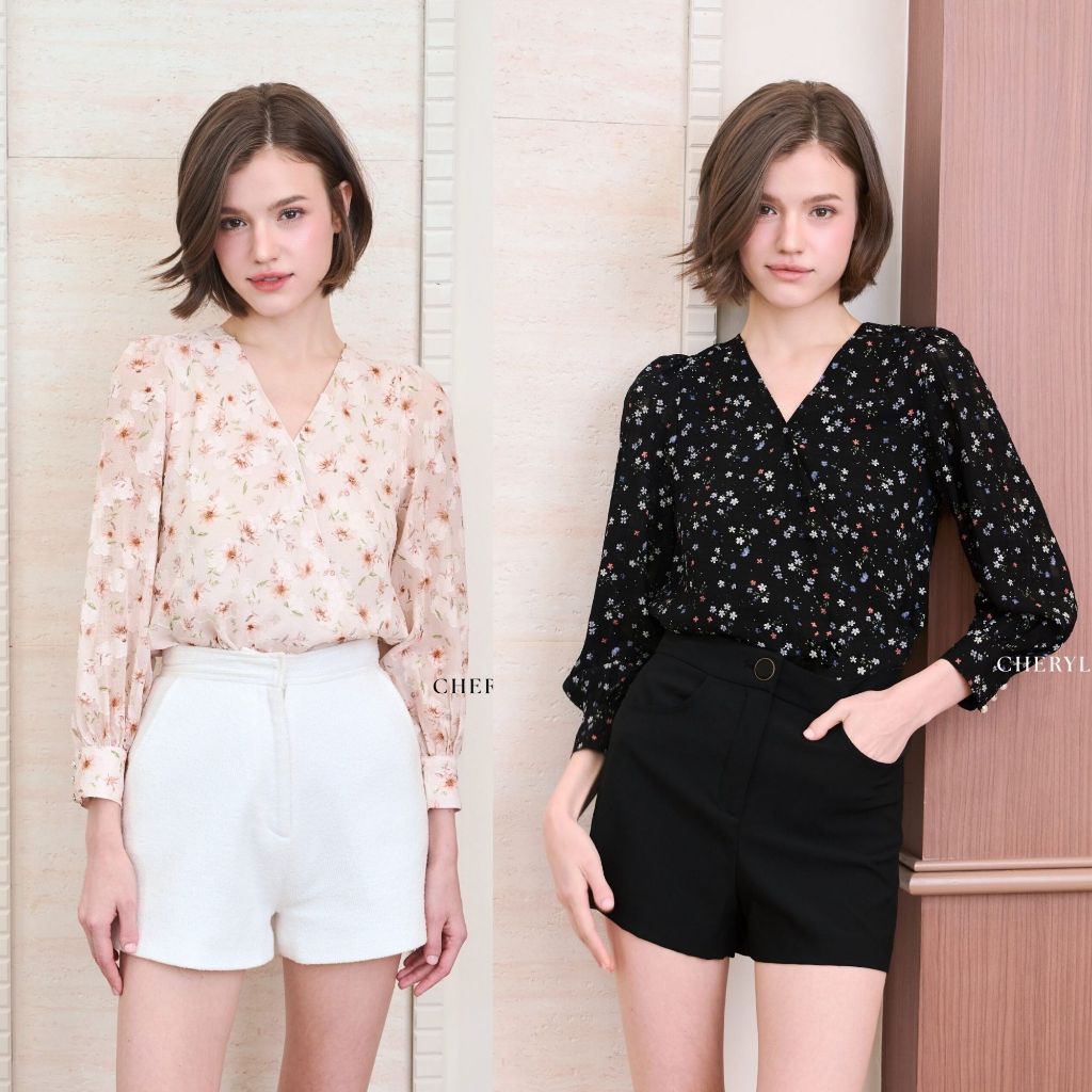 Cheryl brand - Jamily Blouse Floral Print / เสื้อเบลาส์แขนยาว ผ้าพิมพ์ลาย