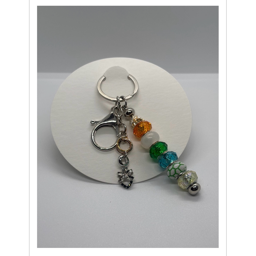 keychain with pendant and colorful beads