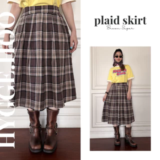 Hygge.H - กระโปรงสก๊อตยาว Vintage Style (Free size)