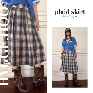 Hygge.H - กระโปรงสก๊อตยาว Vintage Style (Free size)