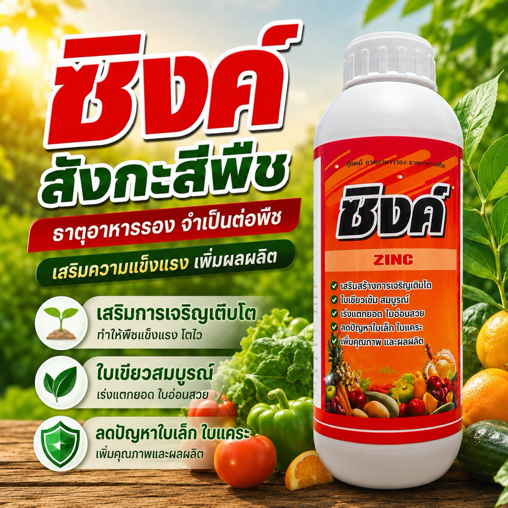 ซิงค์8%🍃สังกะสีสำหรับพืชสูตรเข้มข้น อาหารเสริมพืช ช่วยแก้ใบเหลือง เร่งแตกยอดใบอ่อนสวย เพิ่มคุณภาพผลผลิต
