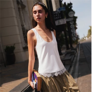 Fundamental Mitr Satin Lace Tank Top