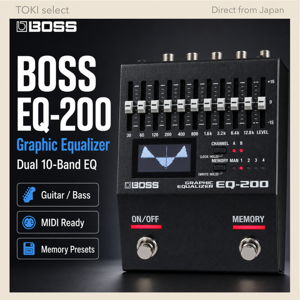 BOSS EQ-200 Graphic Equalizer Pedal Dual 10 Band EQ MIDI Guitar Bass Effects