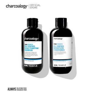 [ชุดคู่] ชาร์โคโลจี แชมพูและครีมนวดผมถ่านไม้ไผ่ สูตรลดความมัน Charcoalogy Oil control Shampoo&Condi