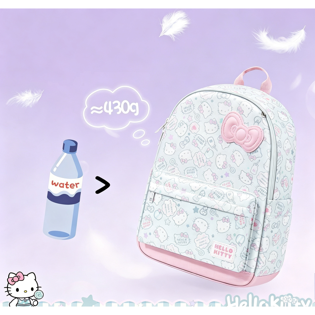 （สินค้าพร้อมส่ง）Hello Kitty กระเป๋าเป้ ลายการ์ตูนน่ารัก ของขวัญวันเกิดเด็กหญิง กระเป๋ากันน้ำ