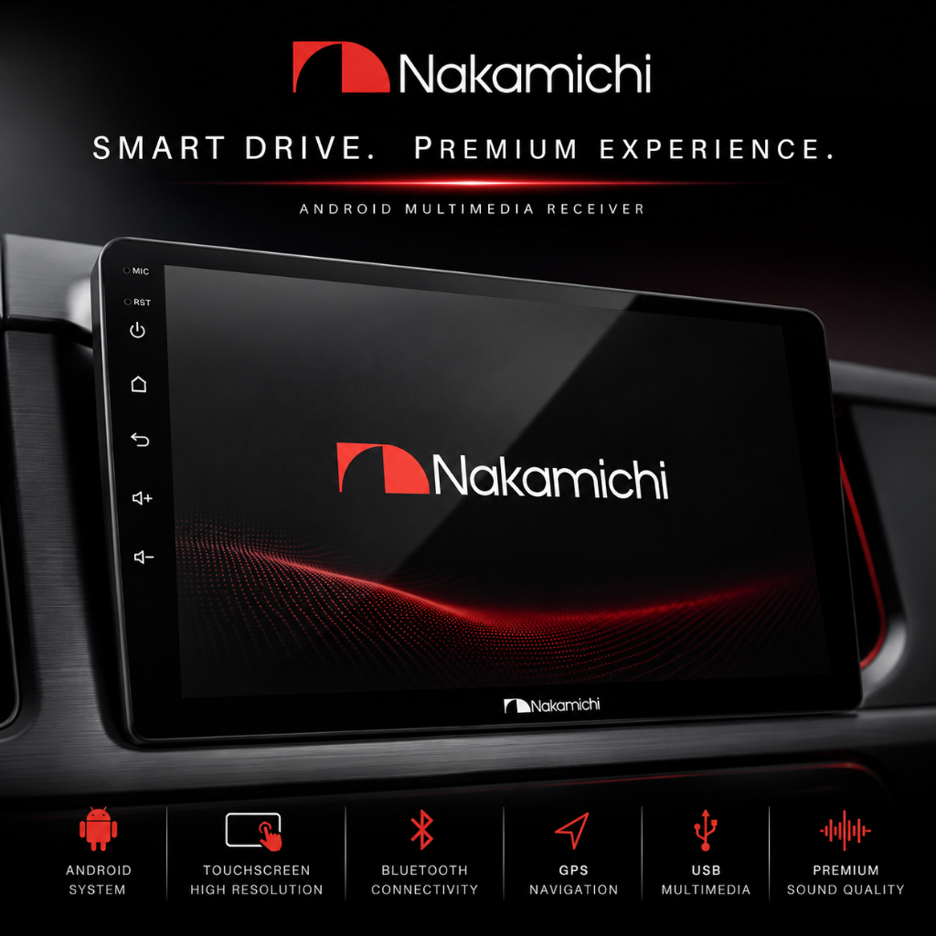 จอแอนดรอย NAKAMICHI NAM-SERIES Android13 QLED CarPlay Android Auto EQ32Band มีขนาดจอ9นิ้วและ10นิ้ว