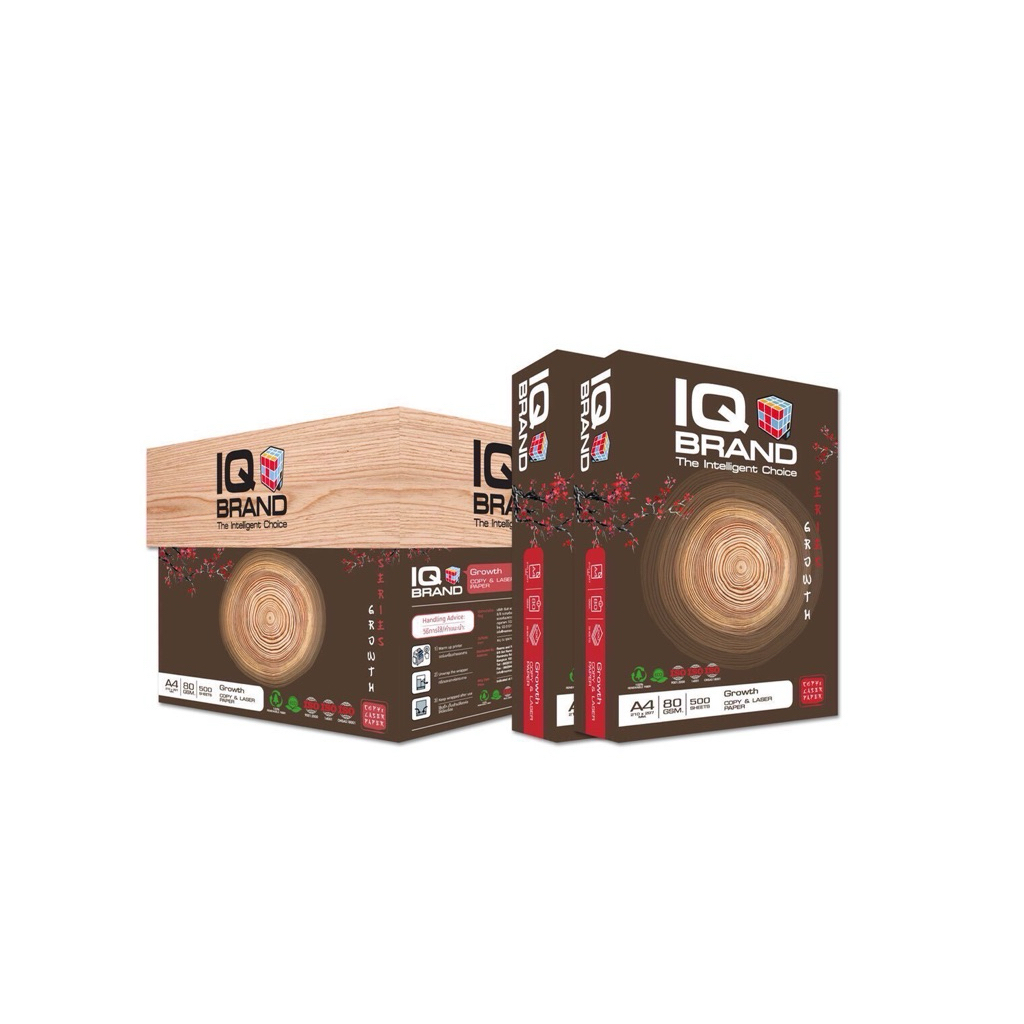 IQ BRAND กระดาษ A4 80gsm รุ่น Growth  สีน้ำตาล (ยกกล่อง) 5 รีม