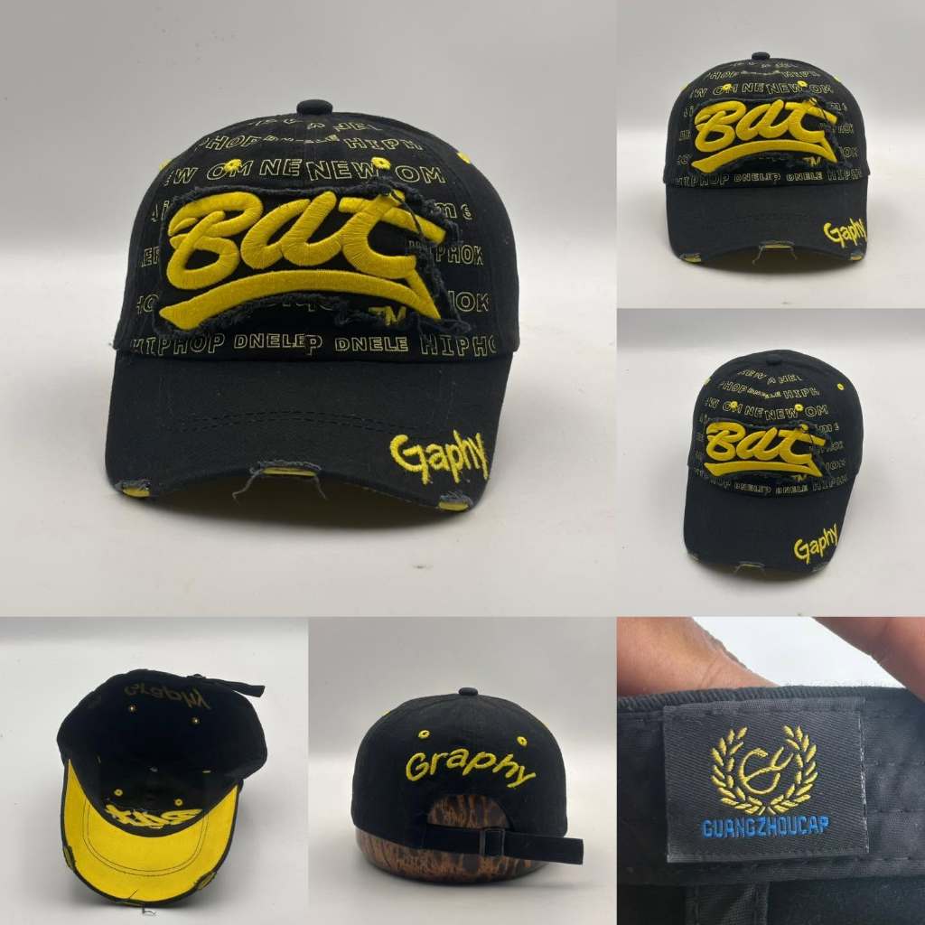 Baseball Cap Embroidered BAT Pre หมวกมือสอง