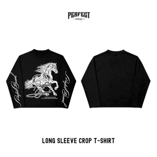 เสื้อยืดครอปแขนยาว คอฟิตเนื้อผ้า Cotton comb เกรดพรีเมี่ยม เนื้อผ้าเนียนนุ่มไม่ระคายเคืองผิว ใส่สบาย - PERFECTBRAND