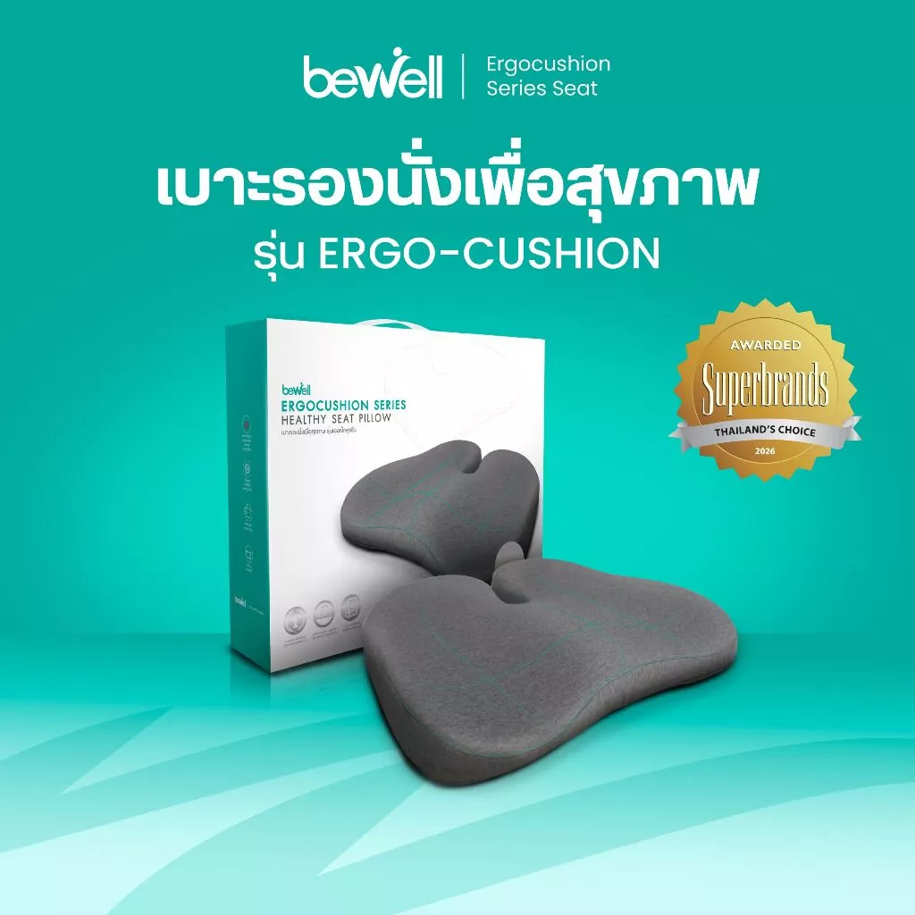 Bewell Ergocushion Series เบาะรองนั่ง เมมโมรี่โฟมชาโคล รองรับสรีระได้ดีกว่าเดิม พัฒนาร่วมกับนักกายภาพ
