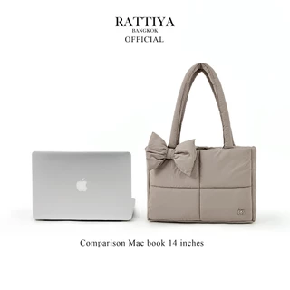 [RATTIYA BANGKOK] Bow Charm Crinkle Nylon / 4 colors กระเป๋านุ่มนิ่ม น้ำหนักเบา กระเป๋าผ้ากันน้ำ ทรงสวย สะพายไหล่
