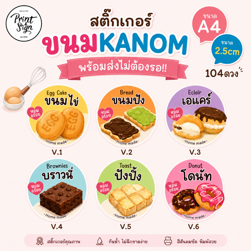 (สินค้าพร้อมส่ง)สติ๊กเกอร์กระดาษกันน้ำ80% กาแฟ coffee