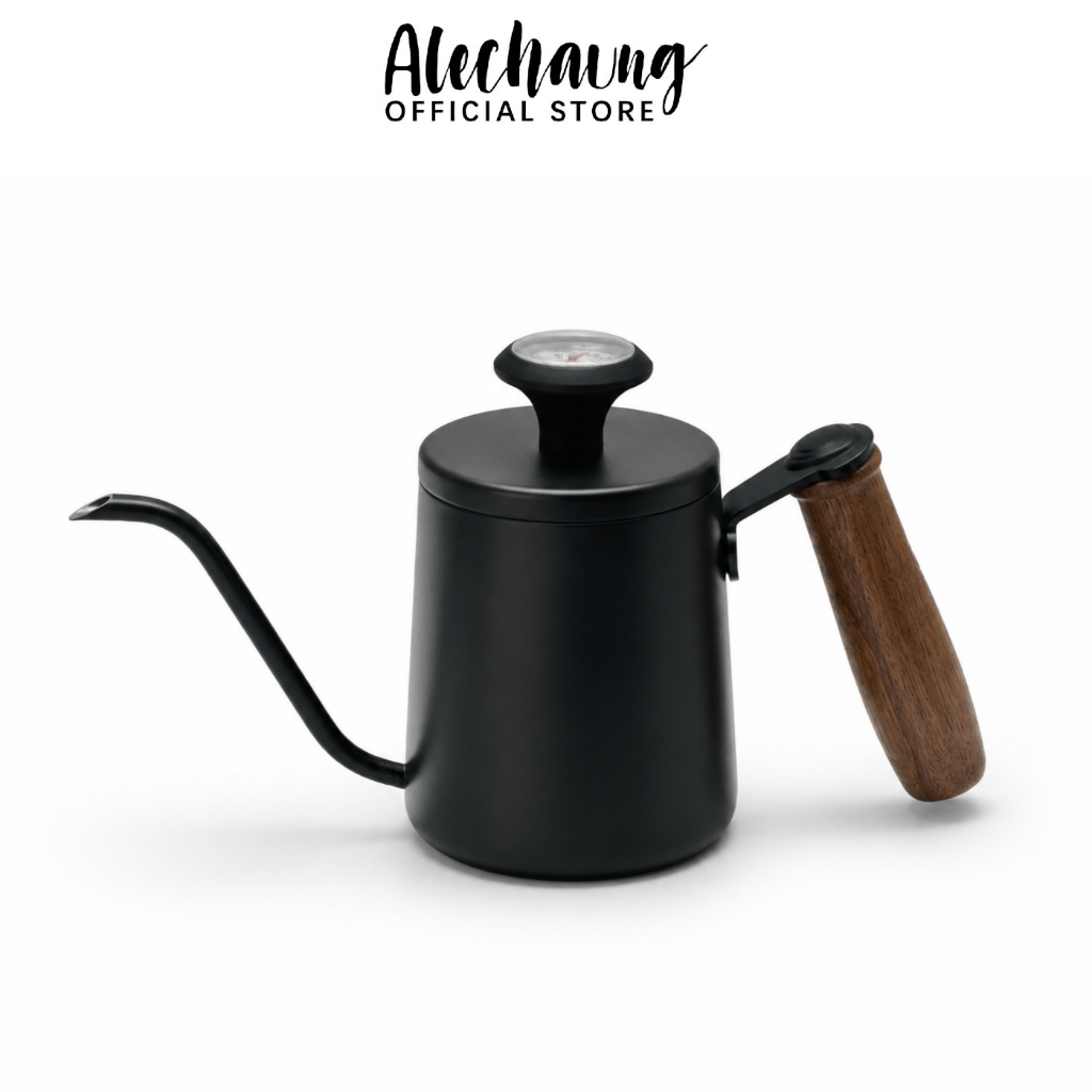Alechaung กาดริปกาแฟด้ามไม้ กาดริป Coffee dripper 350ml 600ml 900ml แก้วทนความร้อน ด้ามไม้ ปากเท 4 มม.