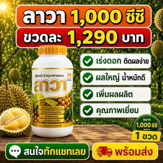 ปุ๋ยน้ำ ลาวา 1 ลิตร เข้มข้น เร่งโต เร่งผลผลิต สำหรับสวนมืออาชีพ ไม้ผลและทุเรียน พืช อ้อย