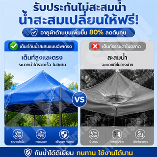 🔔3200D เงินชุบ🔔ผ้าเต้นท์ ผ้าใบเต้นท์ 2x2 2x3 3x3 3x4.5 3x6m หนาพิเศษ กันยูวี กันน้ำ เต้นท์ขายของ เต้นขายของ เต้นท์พับได้