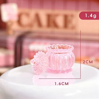 J215/4 โถใส่ลูกอมโมเดลจำลองขนาดเล็กทำจากเรซิน 4 ชิ้น(โถ4+ฝา4)