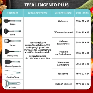 [สินค้างดจัดจำหน่าย]Tefal ไม้พายซิลิโคนสำหรับผสมและปาดอาหาร ทนความร้อน ไม่ทำร้ายภาชนะ K1962924